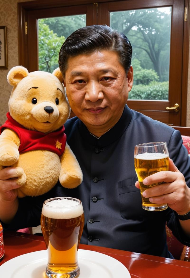 01606-2641124135-a selfie photograph of high quality showing (President Xi Jinping_1.3) and Winnie the Pooh drinking beer, _lora_RMSDXL_Enhance_2.png